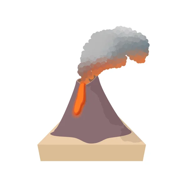 Icône éruption du volcan, style dessin animé — Image vectorielle