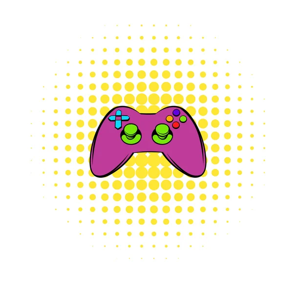 Icono del controlador de videojuegos, estilo cómic — Vector de stock