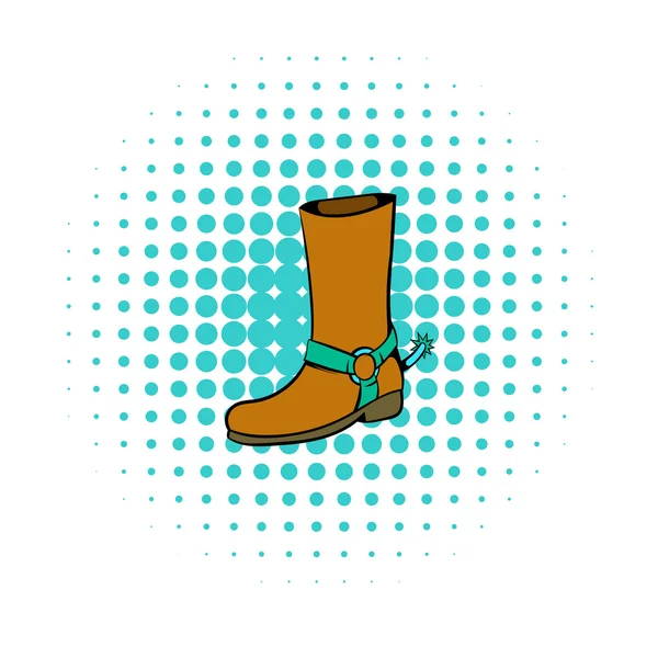 Cowboy-Stiefel-Ikone im Comicstil — Stockvektor