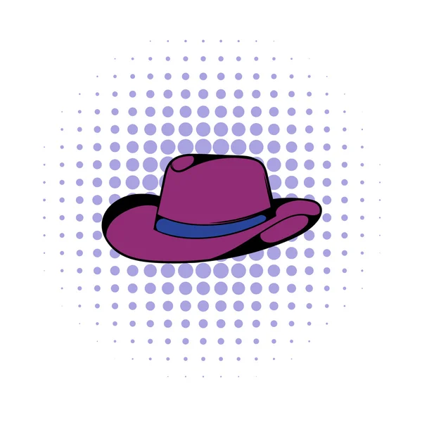 Chapeau de cowboy icône, style BD — Image vectorielle