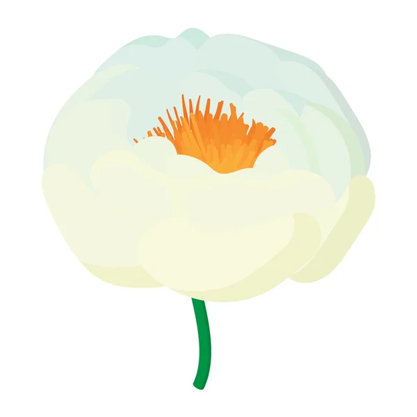 Icono de flor blanca, estilo de dibujos animados — Vector de stock