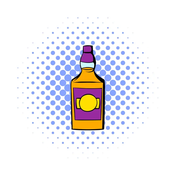 Flasche Whiskey-Ikone im Comicstil — Stockvektor