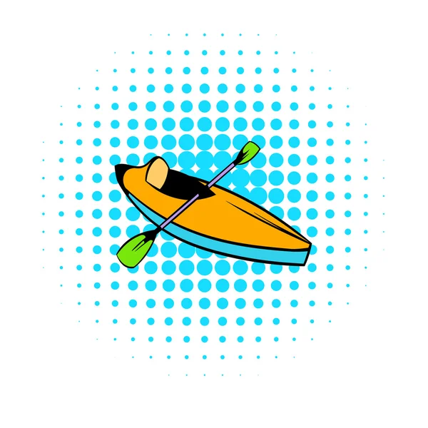 Kayak icon, comics style — Stock Vector