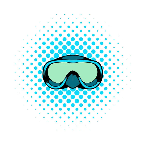 Diving mask icon, comics style — Stock Vector