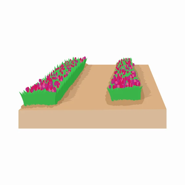 Cama de jardín de tulipanes en Holanda icono — Vector de stock