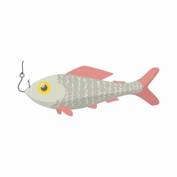 Icône de poisson frais, style dessin animé — Image vectorielle