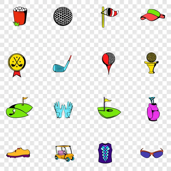 Conjunto de golf iconos — Vector de stock