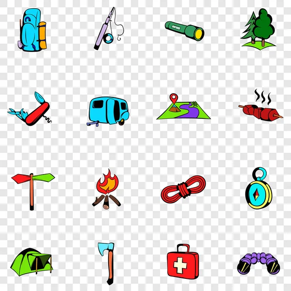 Conjunto de iconos camping — Vector de stock