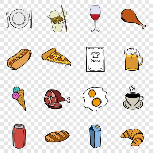 Food set icons