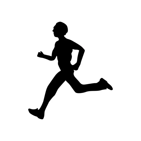 Silhouette running nero — Vettoriale Stock