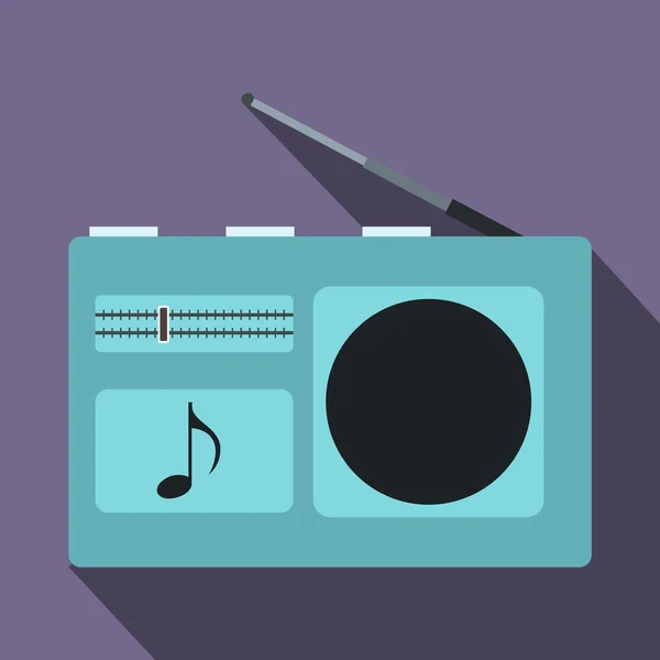 Icône radio, style plat — Image vectorielle