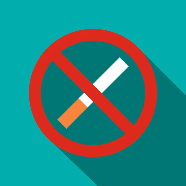 Žádné kouření znak ikony, ploché styl — Stockový vektor