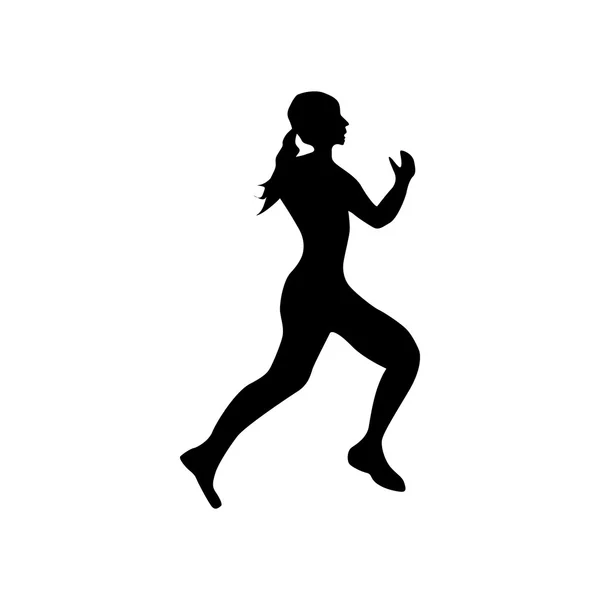 Silhouette running nero — Vettoriale Stock