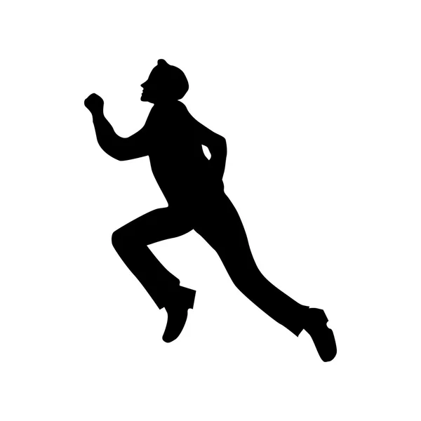 Silhouette running noir — Image vectorielle