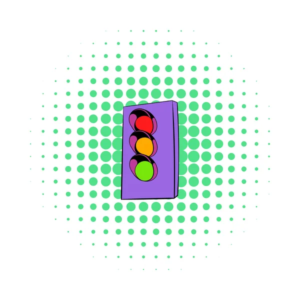 Reffic light icon, comics style — стоковый вектор