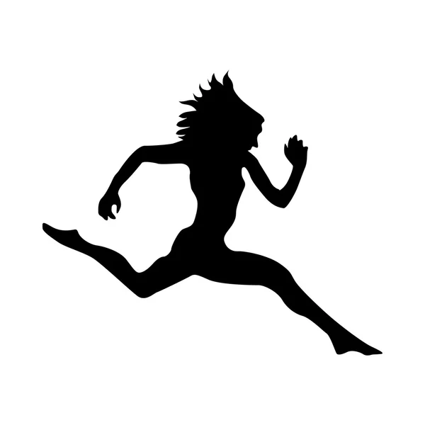 Silhouette running nero — Vettoriale Stock