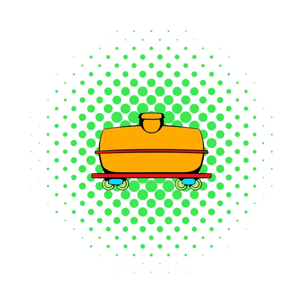 Spoorweg tank pictogram, comics stijl — Stockvector