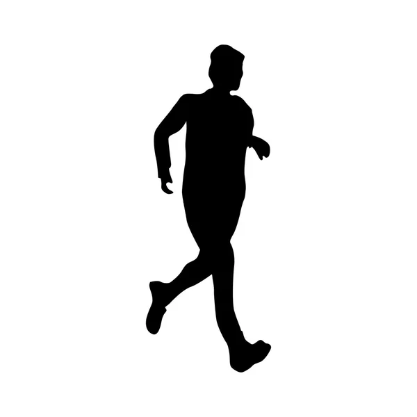 Silhouette running nero — Vettoriale Stock