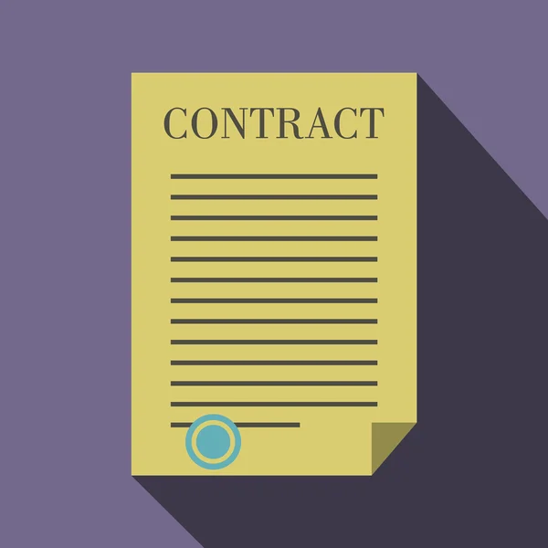 Іконка бізнес-контракту, плоский стиль — стоковий вектор