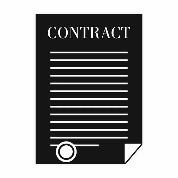 Icono de contrato comercial, estilo simple — Archivo Imágenes Vectoriales