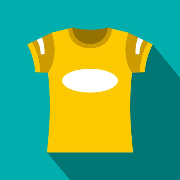 Жовта піктограма шаблону футболки, плоский стиль — стоковий вектор