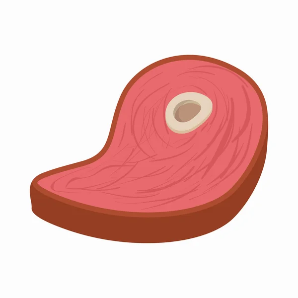 Ícone de bife de carne, estilo cartoon — Vetor de Stock