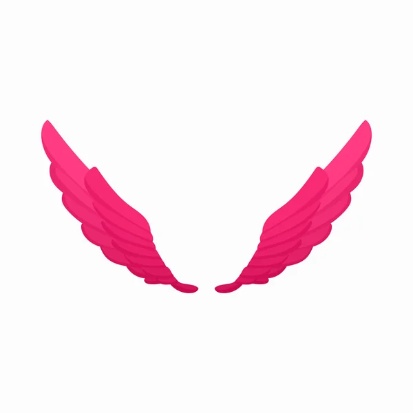 Пара розовых крыльев, икона в стиле мультфильма — стоковый вектор