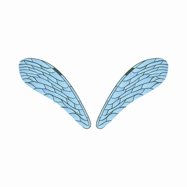 Icono realista de alas de libélula, estilo de dibujos animados — Vector de stock