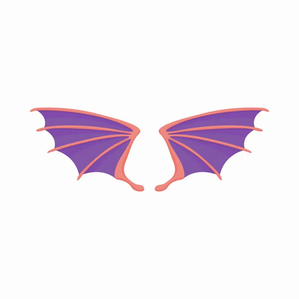 Violet dragon wings  icon, cartoon style — Stock Vector