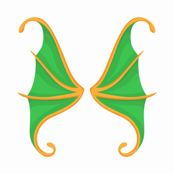 Zielony motyl skrzydłami ikona, stylu cartoon — Wektor stockowy