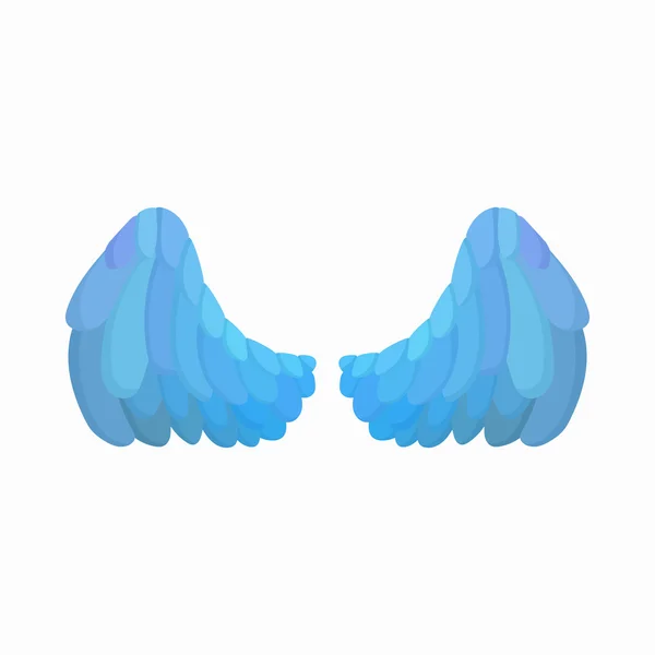 Пара синих крыльев икона, мультяшный стиль — стоковый вектор