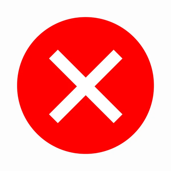 Red cross, check mark icon, simple style — Stock Vector