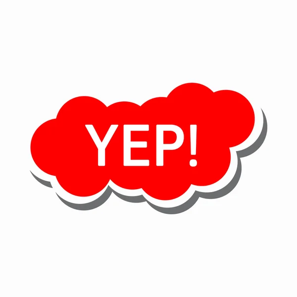 Yep in icona nuvola rossa, stile semplice — Vettoriale Stock