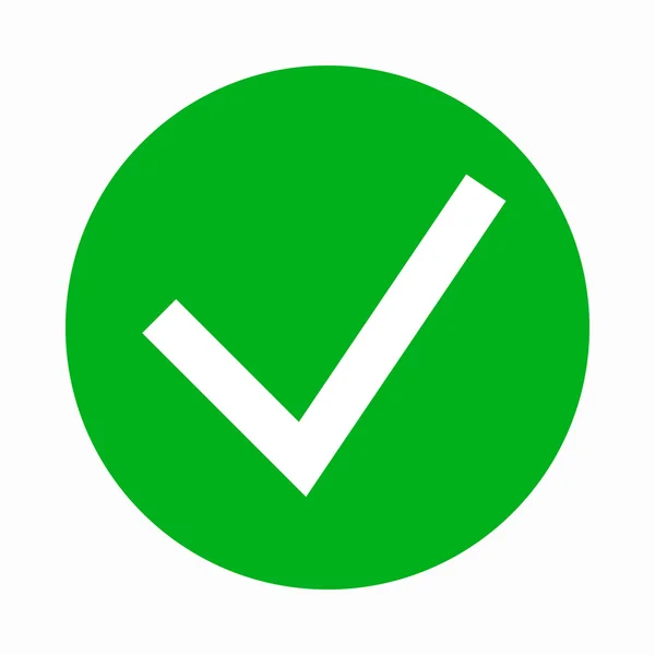 Garrapata verde, marca de verificación icono, estilo simple — Vector de stock