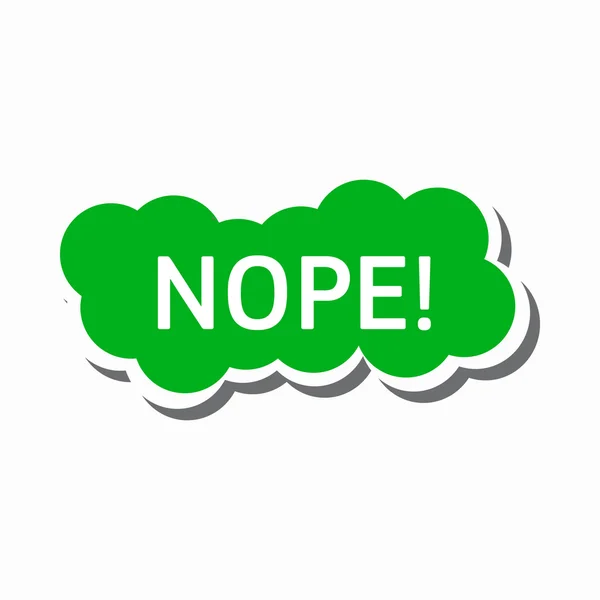 Nope in a green cloud icon, simple style — Stock Vector