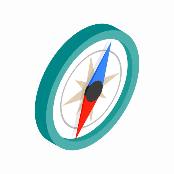 Ikona kompasu, izometrické 3d styl — Stockový vektor
