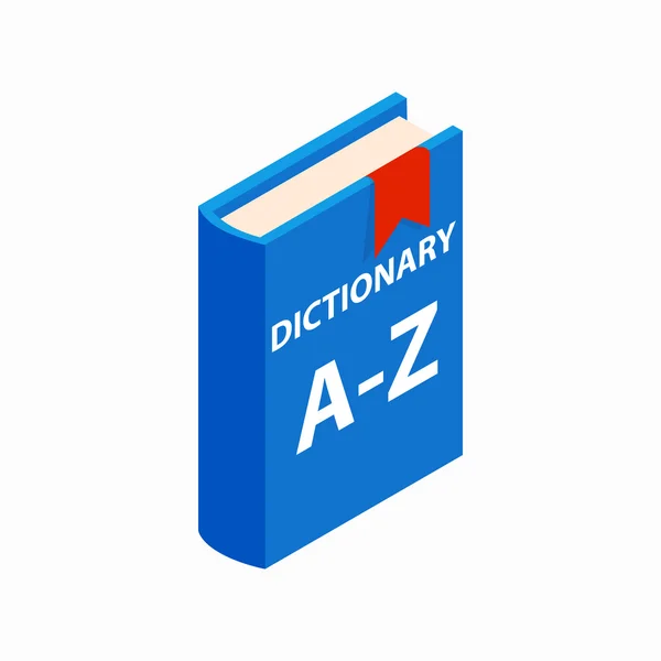 Wörterbuch-Ikone, isometrischer 3D-Stil — Stockvektor