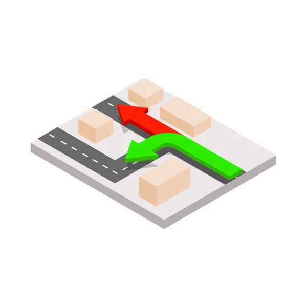 Frecce che mostrano le direzioni icona isometrica stile 3d — Vettoriale Stock