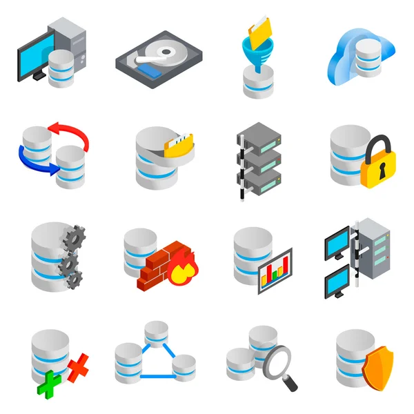 Database icons set — Stock Vector