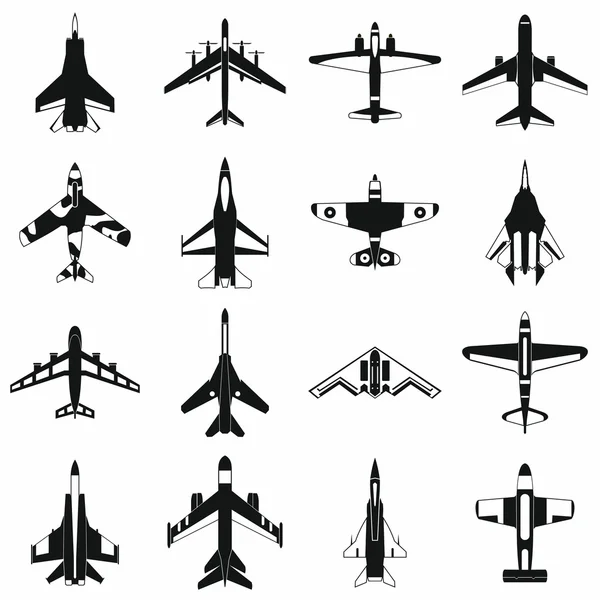 Ícones de conjunto de aviação — Vetor de Stock