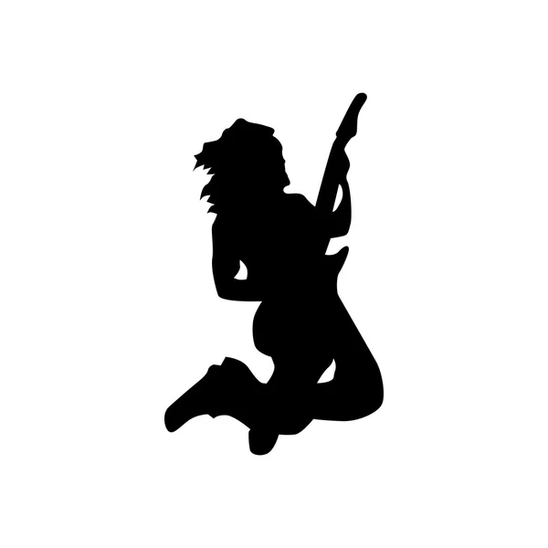 Silhouette de guitariste noir — Image vectorielle