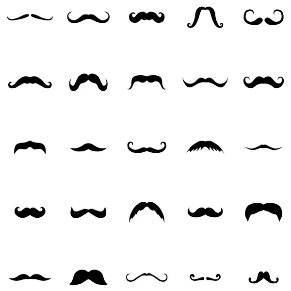 Mustache silhouette set — Stock Vector