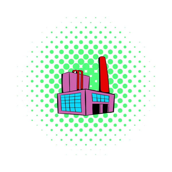 Fabrika Binası simgesi, çizgi roman tarzı — Stok Vektör