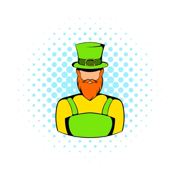 Irische Kobolde-Ikone im Comicstil — Stockvektor