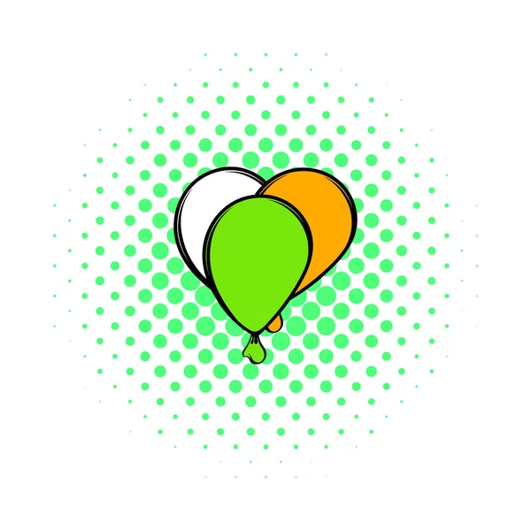 Ballonger i irländska färger ikon, serier stil — Stock vektor