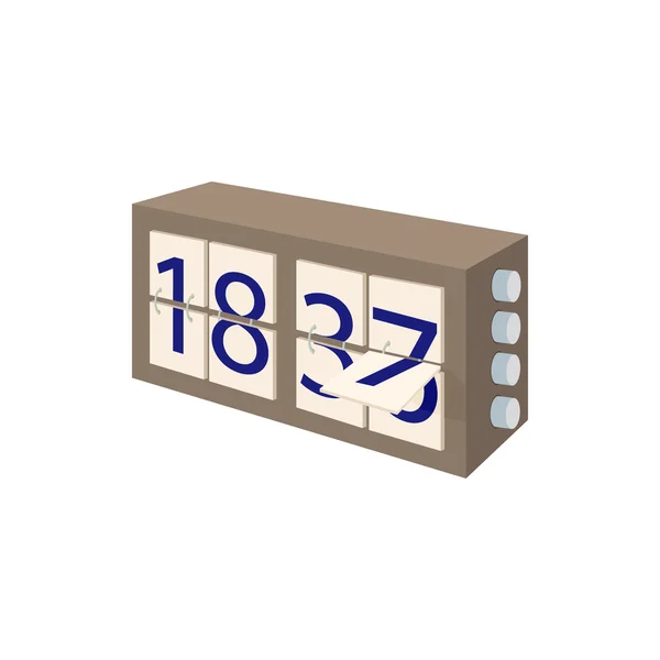 Analogico flip orologio icona, stile cartone animato — Vettoriale Stock