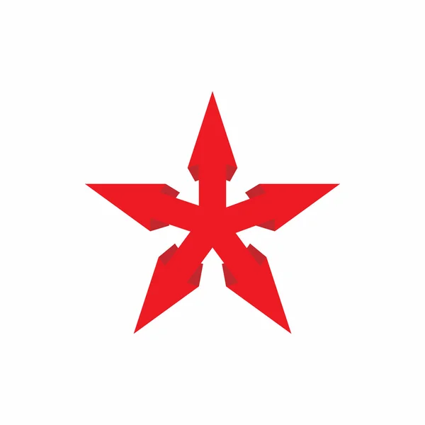Estrella roja icono, estilo de dibujos animados — Vector de stock