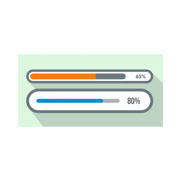 Icono de barra de carga de progreso, estilo plano — Vector de stock