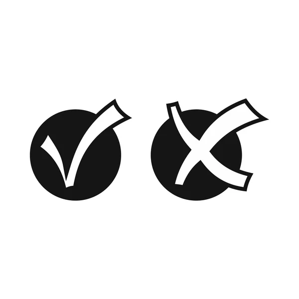 Sí No check mark icono, estilo simple — Vector de stock