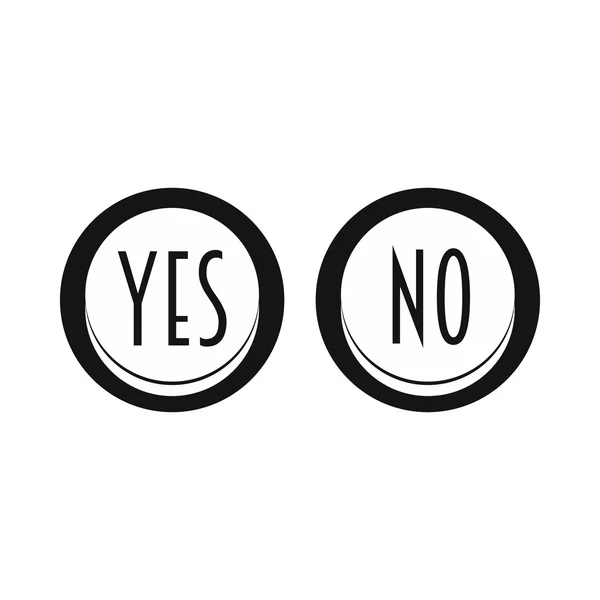 Icono de botón Sí y No, estilo simple — Vector de stock
